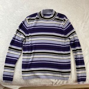 Striped Purple and Black Men's Sweater